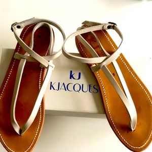 K Jacques chalk ankle wrap sandals